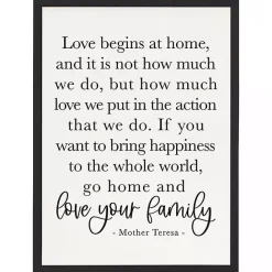 Kirklands Home Love Your Family Framed Wall Plaque