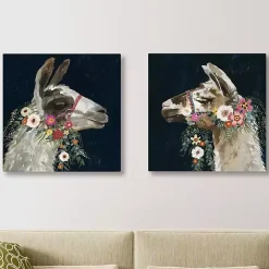 New Kirklands Home Lovely Llama Canvas Art Prints, Set of 2 Multi