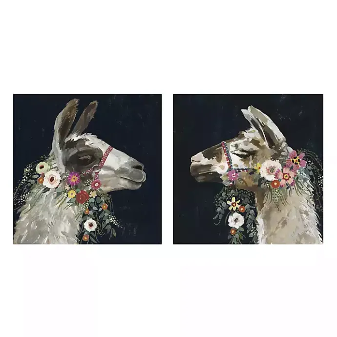 New Kirklands Home Lovely Llama Canvas Art Prints, Set of 2 Multi