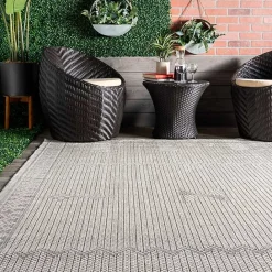 Discount Kirklands Home Lowden Gray Tribal Outdoor Rug, 5x8