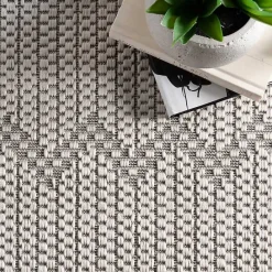 Discount Kirklands Home Lowden Gray Tribal Outdoor Rug, 5x8