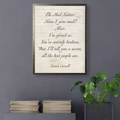 Sale Kirklands Home Mad Hatter Quote Wall Plaque White