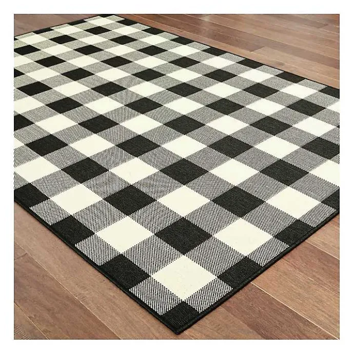 Kirklands Home Madura Buffalo Check Outdoor Area Rug, 5x7