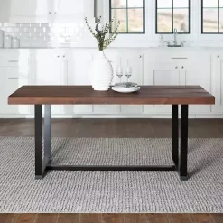 New Kirklands Home Mahogany Distressed Solid Wood Dining Table Brown
