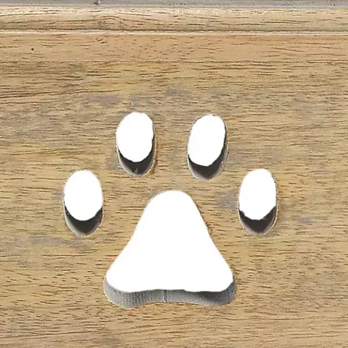 Outlet Kirklands Home Mango Wood Heart Cutout Dog Bowl