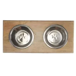 Outlet Kirklands Home Mango Wood Heart Cutout Dog Bowl