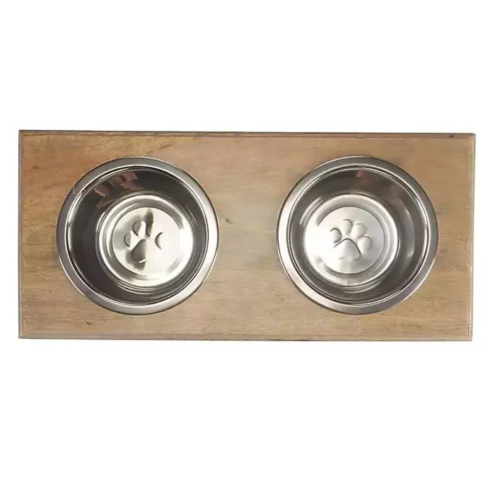Outlet Kirklands Home Mango Wood Heart Cutout Dog Bowl
