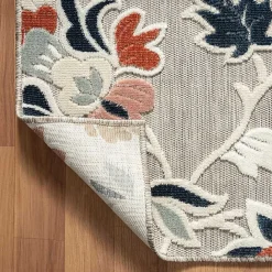 New Kirklands Home Mara Floral Blossom Indoor/Outdoor Area Rug, 5x7