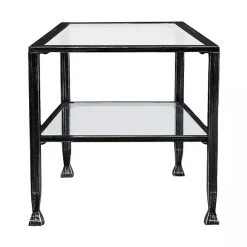 Online Kirklands Home Mara Glass and Metal Coffee Table Black