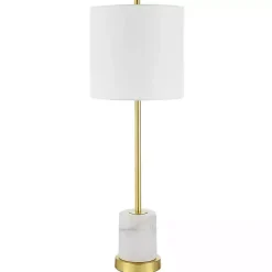 Outlet Kirklands Home Marble and Gold Turret Buffet Lamp White