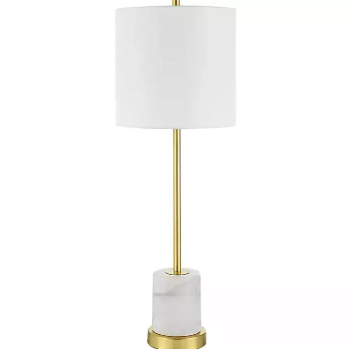 Outlet Kirklands Home Marble and Gold Turret Buffet Lamp White