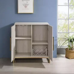 Clearance Kirklands Home Marble Finish Gold Handle Storage Cabinet