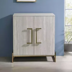 Clearance Kirklands Home Marble Finish Gold Handle Storage Cabinet