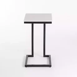Online Kirklands Home Marble Modern Black Metal C-Table White