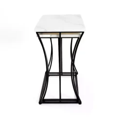 Kirklands Home Marble Nesting Accent Tables, Set of 2 White