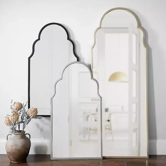 Hot Kirklands Home Maria Metal Arch Wall Mirror Black