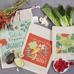 Online Kirklands Home Market Veggies Produce Bags, Set of 3