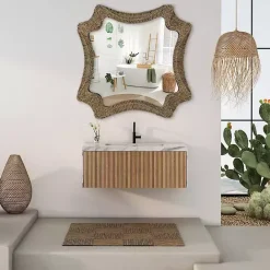 Kirklands Home Marley Natural Woven Rope Wall Mirror