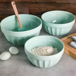 Best Kirklands Home Martha Stewart Mint Stoneware Bowls, Set of 3 Blue