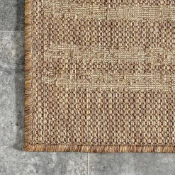Online Kirklands Home Marti Banded Lines Outdoor Rug, 5x8 Tan