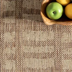 Online Kirklands Home Marti Banded Lines Outdoor Rug, 8x10 Tan