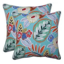 New Kirklands Home Mary Floral Outdoor Throw Pillows, Set of 2 Multi