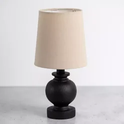 Online Kirklands Home Matte Black Baluster Mini Table Lamp Tan
