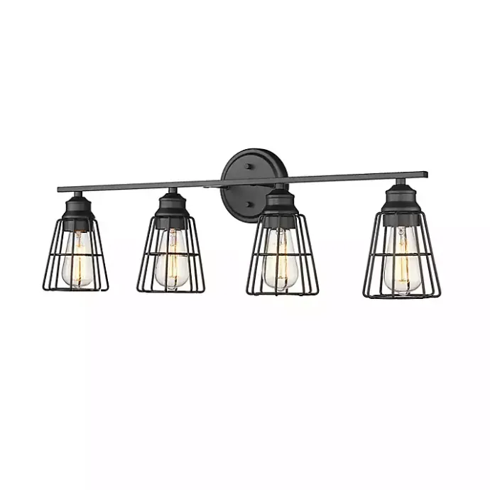 Discount Kirklands Home Matte Cage Shade Vanity Light Black
