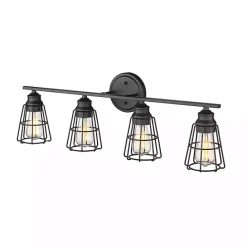 Discount Kirklands Home Matte Cage Shade Vanity Light Black