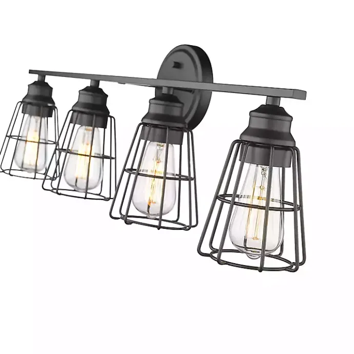 Discount Kirklands Home Matte Cage Shade Vanity Light Black