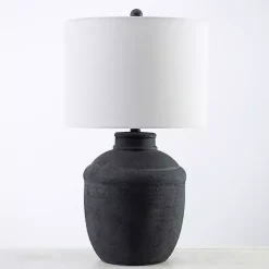 Clearance Kirklands Home Matte Black Cairo Table Lamp White