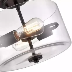 New Kirklands Home Matte Drum Semi-Flush Mount Light Black