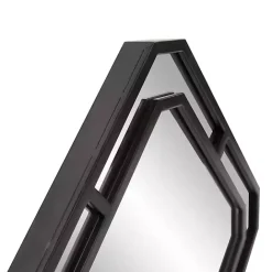 Discount Kirklands Home Matte Black Geometric Square Wall Mirror