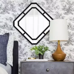 Discount Kirklands Home Matte Black Geometric Square Wall Mirror