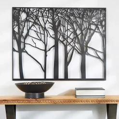 Hot Kirklands Home Matte Metal Tree Frame Wall Plaque Black