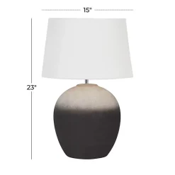 Kirklands Home Matte Black Ombre Textured Table Lamp, 23 in. White