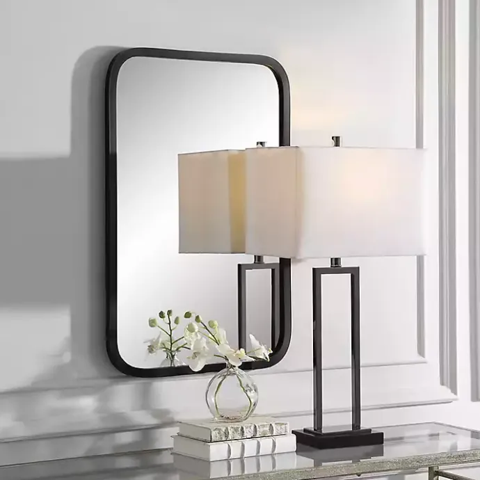 Online Kirklands Home Matte Black Rectangular Wall Mirror