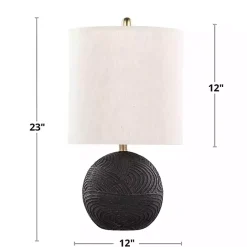 Hot Kirklands Home Matte Black Round Kona Table Lamps, Set of 2 Tan