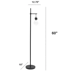 Online Kirklands Home Matte Black Stephen Floor Lamp Clear