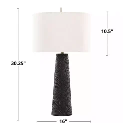 New Kirklands Home Matte Black Tapered Kona Table Lamps, Set of 2 Tan