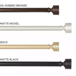 Hot Kirklands Home Matte Nickel Stacked Cylinder Curtain Rod, 120 in.