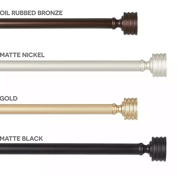 Hot Kirklands Home Matte Nickel Stacked Cylinder Curtain Rod, 120 in.