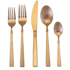 Discount Kirklands Home Matte Rose Gold Rounded 20-pc. Flatware Set