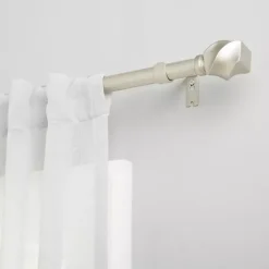 Clearance Kirklands Home Matte Silver Modern Twist Curtain Rod, 120 in.