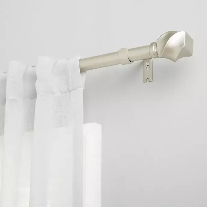 Clearance Kirklands Home Matte Silver Modern Twist Curtain Rod, 120 in.