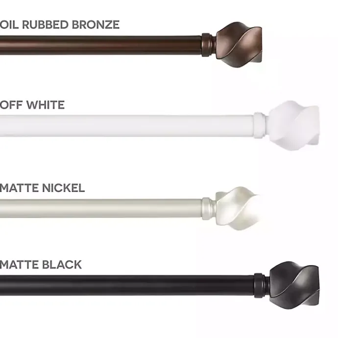 Clearance Kirklands Home Matte Silver Modern Twist Curtain Rod, 120 in.
