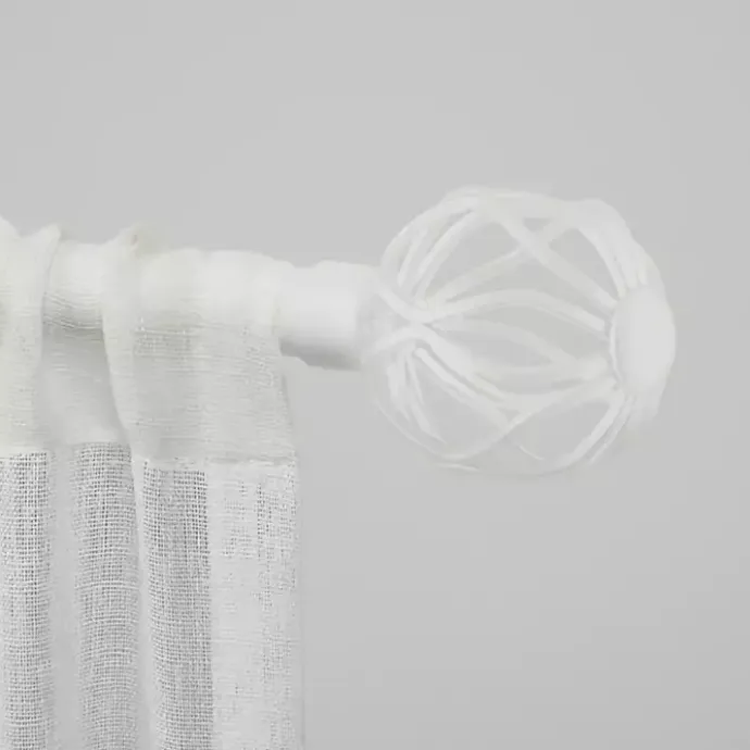 Online Kirklands Home Matte White Open Sphere Curtain Rod, 120 in.
