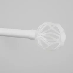 Online Kirklands Home Matte White Open Sphere Curtain Rod, 120 in.