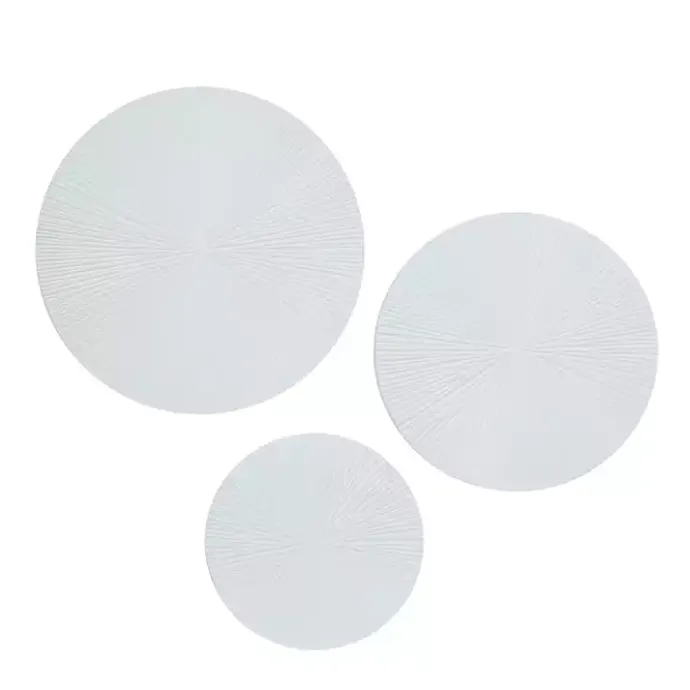Hot Kirklands Home Matte Ribbed Sunburst Wall Plates, Set of 3 White