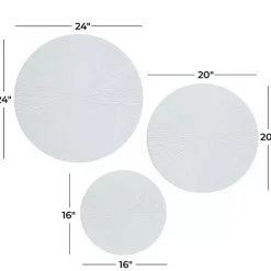 Hot Kirklands Home Matte Ribbed Sunburst Wall Plates, Set of 3 White